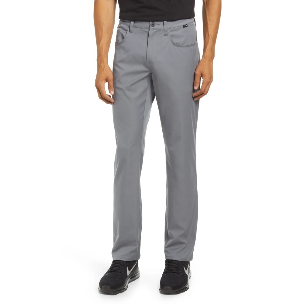 Travis Mathew Open to Close Pants Mens sz.32 Gray Chino Golf Performance NWT
